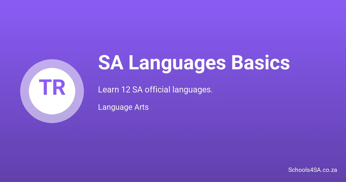 Sa Basic Letters SA Languages Basics - Language Arts | Schools4SA